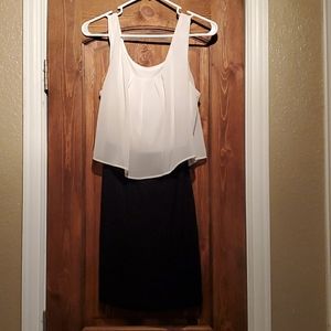 Black and white short dress